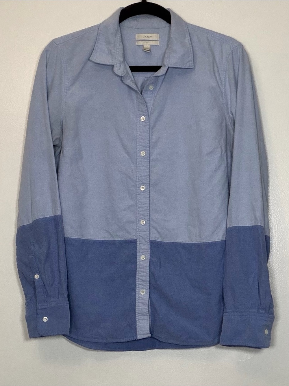 J. Crew Two-Tone Light and Dark Blue Button-Down Shirt